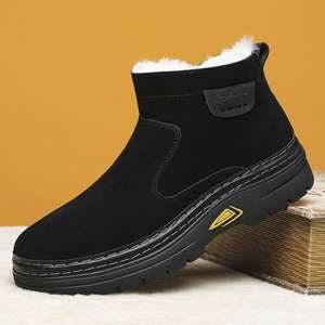 PVC Upper Thickened Warm Non-Slip Wear-Resistant Cotton Lining Latex Midsole Fashion Trend Head Side <b>Zipper</b> Outdoor Snow <b>Boots</b> - Product Image 3