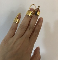 Bague de doigt en laiton plaqué or 18 carats de haute qualité PVD, style Hip Hop, bijoux tendance R214091