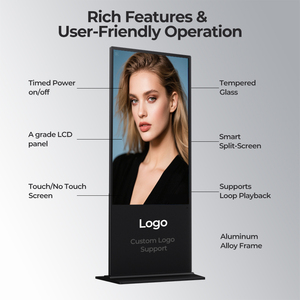 43 49 <span class=keywords><strong>55</strong></span> 65 inch quảng cáo kỹ thuật số màn hình Standee kiosk Android tầng đứng <span class=keywords><strong>LCD</strong></span> màn hình cảm ứng hoạt hình cho cửa hàng bán lẻ - Product Image 2