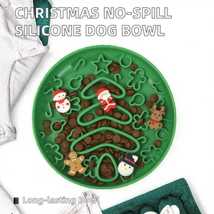Cuenco de silicona navideño personalizado para perros, diseño festivo, comedero lento sin derrames para mascotas - Product Image 2