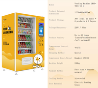 Distributeur automatique de boissons et de collations réfrigérées sur internet 24h/24 et 7j/7, sur mesure, avec écran tactile SDK, capacité de 300 à 600 unités, intégration cloud