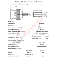 Adaptador de Conector BNC Superbat Convert RF 1P Belden 1855A Mini de Precisión, Coaxial, Cobre, Chapado en Oro, Carcasa de Latón Niquelado