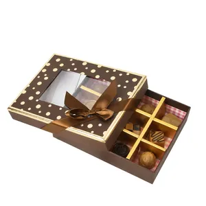 Professionelle Lebensmittel-Geschenkverpackungsboxen offenes Fenster transparente Luxus-Schokoladeverpackungsboxen