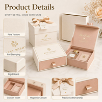 Boîte d'emballage de luxe personnalisée en carton rigide avec ruban, dorée à chaud, pour bijoux et parfums