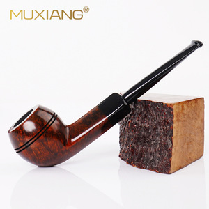 Muxiang Handmade Solid Wood Tobacco Pipe Straight Type Acrylic Mouthpiece Briarwood Smoking Pipe Custom Made - Product Image 2