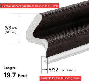 מסגרת דלת מסגרת נוספת kerf kerf non-דביק מזג אוויר פס כיסוי חריץ התקנה בידוד מים - Product Image 3