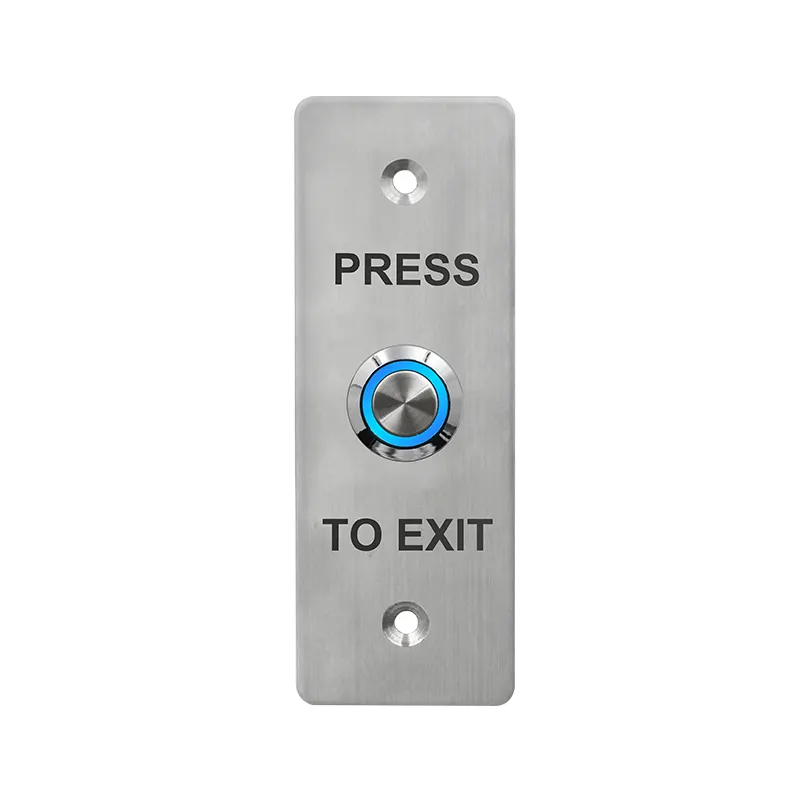 Exit Push Button Door Release Switch Thick 304 Stainless Steel with Led 1.8mm Panel Blue LED Steady on  customizable Colors  20
