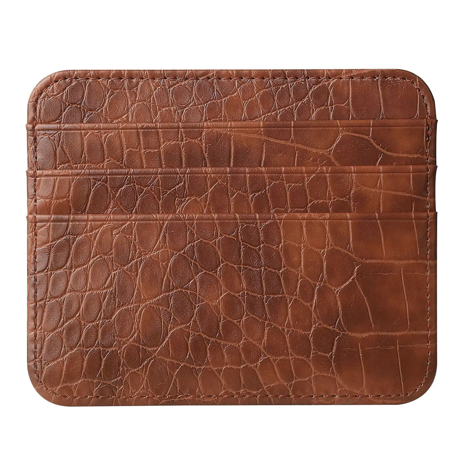 2024 New Crocodile Leather Card Holders Factory Wholesale Ultra-thin Double-sided Card Slot Leather Minimalist Wallet