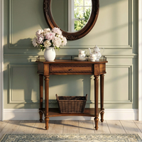 Table d'entrée d'angle en bois massif de style campagnard américain, personnalisable