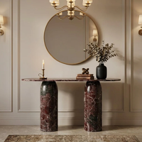 Console d'entrée en marbre Rosso Levanto, design moderne et luxueux Newstar, écologique, durable, pierre naturelle