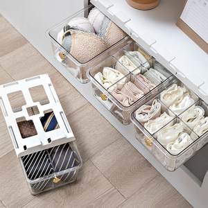Underwear And Sock Organizer Drawer Rectangular Wall Mounted Type Solid Color Clothing Organizer For Bedroom Storage Box - Product Image 4