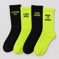 Chaussettes unisexes à col ras du cou, conception personnalisée OEM, chaussettes avec votre propre logo, chaussettes à col ras du cou en tricot jacquard personnalisées pour le sport et le quotidien