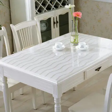 Soft Glass Flexible Tablecloth Table Transparent Floor Mat Table Protector Cover Pvc Cloth