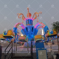 Nouveau Style Big Octopus Super Swing Ride En Acier Fibre De Verre Multicolore LED Intérieur/Extérieur Funfair Attraction pour Parcs D'aventure