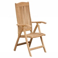 Madison Modern High Back Liegender Freizeit stuhl Luxus Teakholz Klapp Patio Gartens tuhl für Outdoor Camping Dining Parks