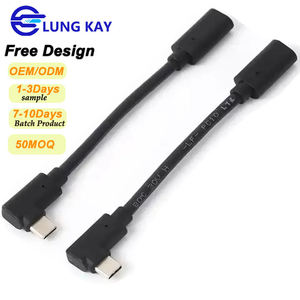Cable de Extensión USB3.2 Tipo C Macho a Hembra en Ángulo de 90 Grados LUNG KAY, Transferencia de Datos de 20 Gbps, Carga Rápida de 100 W, Cable Extensor 4K144Hz - Product Image 1