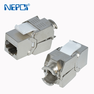 Direct <strong>Deal</strong> 180 Degree Tool-Free Category 6a CAT5e CAT6 Female Modular Plug Copper Rj45 Shielded FTP Keystone Jack Socket NFC - Product Image 2