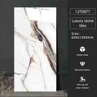 Carreaux de sol en porcelaine brillante de luxe, fabriqués à Foshan, antidérapants, antibactériens, texture imitation pierre, épaisseur 10 mm, design moderne
