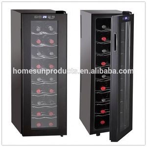 Homesun nuevo 49L eléctrico suave LED luz puerta de cristal de 18 botellas delgado portátil de madera eléctrica enfriador de vino refrigerador - Product Image 3