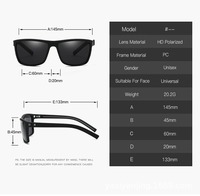 Lunettes de soleil polarisées UV400 Sunray OEM, nouvelle collection, monture carrée, pour hommes et femmes, design tendance, logo personnalisé, lunettes de soleil de sport