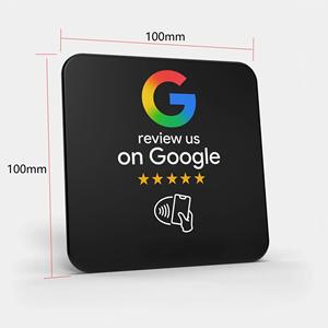 Interface RFID QR Code PVC NFC Google Review Plate pour Restaurant Business Plaque Autocollant Adhésif Arrière Programmable - Product Image 4