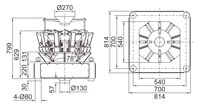 Peseuse-remplisseuse automatique multi-têtes de haute précision pour granulés, graines, thé, café, sachets de qualité alimentaire/sacs en film/feuilles métalliques