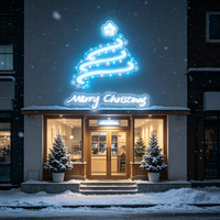 Enseigne néon LED personnalisée Joyeux Noël, multicolores, télécommandée, pour publicité et décoration de café, boutique, bar, mur