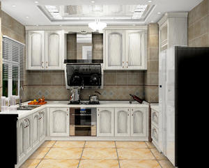 Cuisine neuve de haute qualité conçue sur mesure moderne ouverte Europe Style armoires en bois massif cuisine complète pour projet d'<span class=keywords><strong>appartement</strong></span> - Product Image 2