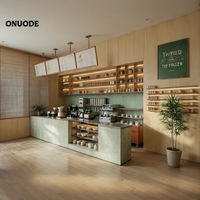 Comptoir de bar à café en pierre artificielle sur mesure pour café |   Comptoir de réception moderne pour café et solution clé en main pour l'aménagement intérieur d'un café