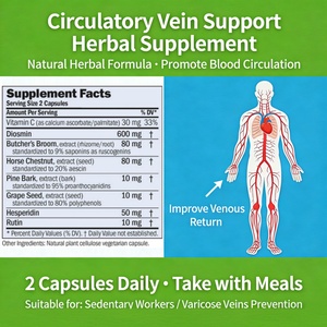 Factory OEM Natural Herbal Extract Complex Diosmin Butcher's Broom Horse <b>Chestnut</b> Circulation & Vein Support Capsules Supplement - Product Image 2