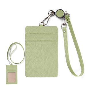 Uomo donna elegante <span class=keywords><strong>porta</strong></span> <span class=keywords><strong>carte</strong></span> di credito con nome RFID Blocking portacarte in vera pelle con due cinturini - Product Image 1
