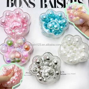 Mini Juguete Antiestrés de Perlas Arrugadas con Forma de Garra de Gato, Bola de Hielo, Juguete Sensorial para Niños y Adultos - Product Image 1