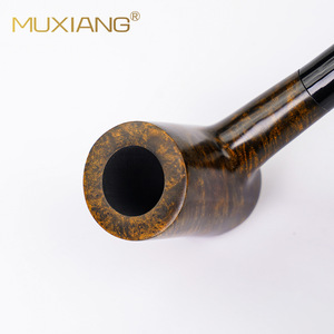 Muxiang Wooden Smoking Pipe Bent Type 9mm Filter Handmade Briar Wood Tobacco Pipe - Product Image 4
