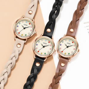 Nouvelle montre pour femme petite taille, style punk, bracelet tissé, design de niche, montre à quartz pour femme - Product Image 2