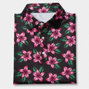 Vêtements extensibles de luxe pour hommes dans les 4 sens Performance d'impression de logo personnalisé pour Polo Vêtements de golf pour hommes - Product Image 6