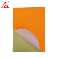 Papier autocollant orange fluorescent, adhésif thermofusible, doublure jaune PEK 80 g/m² pour étiquettes d'avertissement industrielles