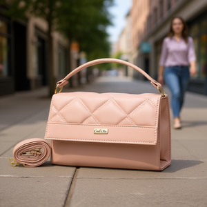 Fana Calista Sac à bandoulière matelassé pour femme 21x12x6 cm Sac à maquillage en microfibre et cuir synthétique tendance - Product Image 2