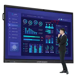 แท็บเล็ตโต้ตอบกระดานไวท์บอร์ดดิจิตอล Android 11.0 กระดานอัจฉริยะ กระดานโต้ตอบขนาด 100 นิ้ว