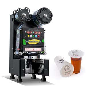 Bubble Boba Milk Tea <b>Plastic</b> Electric <b>Cup</b> Sealing Machine Fully Automatic Juice <b>Drinks</b> <b>Cup</b> Sealer Machine - Product Image 1