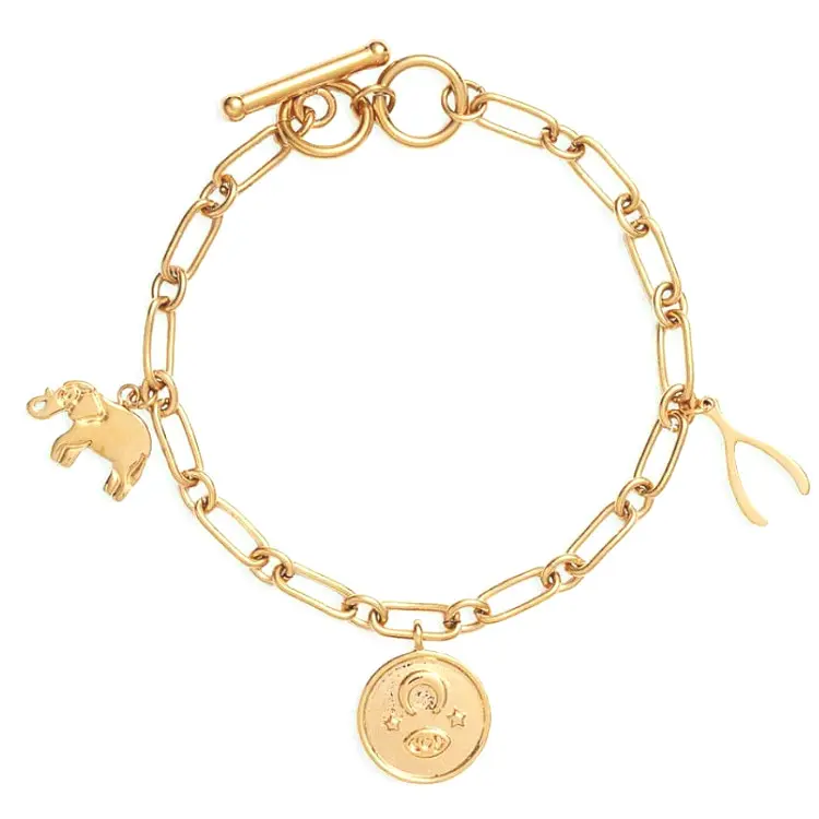 Customized gold lucky charms for bracelet making jewelry