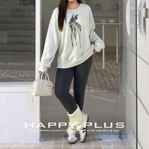 Leggings en polaire pour femmes grandes tailles Runqi, noirs, haute élasticité, pantalons courts thermiques avec ceinture élastique N9440 - Product Image 5