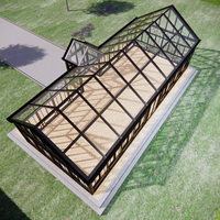 Véranda à pignon européen personnalisée en alliage d'aluminium écologique, alimentée à l'énergie solaire, avec verre feuilleté de sécurité, pour extérieur résidentiel et parc