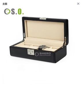 PU Leather Rectangle Shape Jewelry Storage <b>Case</b> <b>Watch</b> Box Leather <b>Case</b> Display Organizer Protective Storage <b>Boxes</b> - Product Image 4