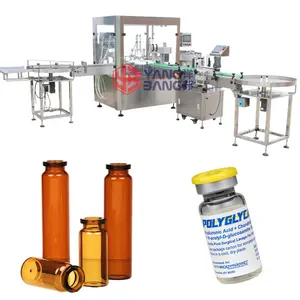 Automatic 4 Heads Glass Bottle Injection Filling Machine 10ml 50ml Vial Filling and Crimping Machine With Rubber Stopper