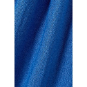 Abito da donna maxi in popeline di <span class=keywords><strong>lino</strong></span> ricamato con motivo a fiocco blu cobalto con zip e bretelle - Product Image 4