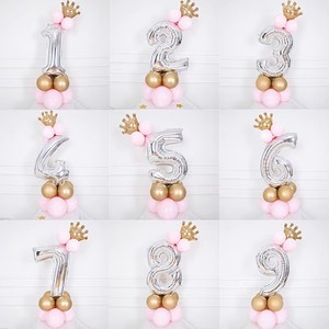 Globos de Número del 0 al 9 en Dorado Cromado de 32 Pulgadas, Decoraciones <span class=keywords><strong>para</strong></span> Fiestas de Cumpleaños, San Valentín y Navidad - Product Image 4