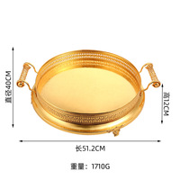 Europese stijl Retro Licht-Luxe Exquise Vintage Grote Capaciteit 51,2cm Fruit Schaal Schaal Woonkamer Huisdecoratie Salontafel