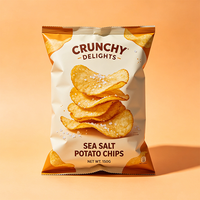 Sac refermable hermétique thermosoudé en PE avec surface gaufrée pour chips et aliments croustillants