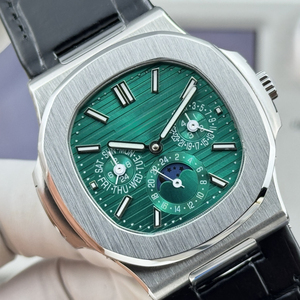 Reloj de Hombre PP 57401 con Esfera Verde Oliva, Diseño Clásico en Forma de Almohada, Manecillas Luminosas, Visualización de Fase Lunar y Función de <span class=keywords><strong>Reserva</strong></span> de Marcha - Product Image 2
