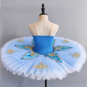 Vestido de Ballet Azul Claro para Niñas, Vestido de Tutú Hinchado de <span class=keywords><strong>Cisne</strong></span> Pequeño, Disfraz de Actuación en Escenario, Tutú de Ballet Barato - Product Image 4